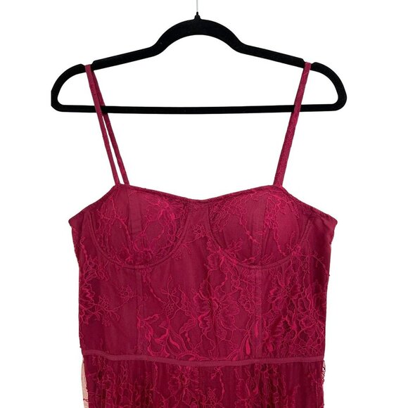 Donna Karan $525 Bustier Lace Scarlet Maxi Dress Formal Gown Sz 8 NWT - Picture 6 of 9